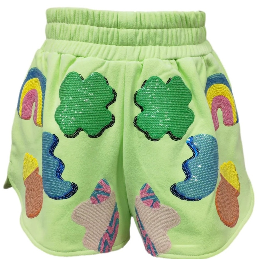 Queen of Sparkles Green Sequin Shorts